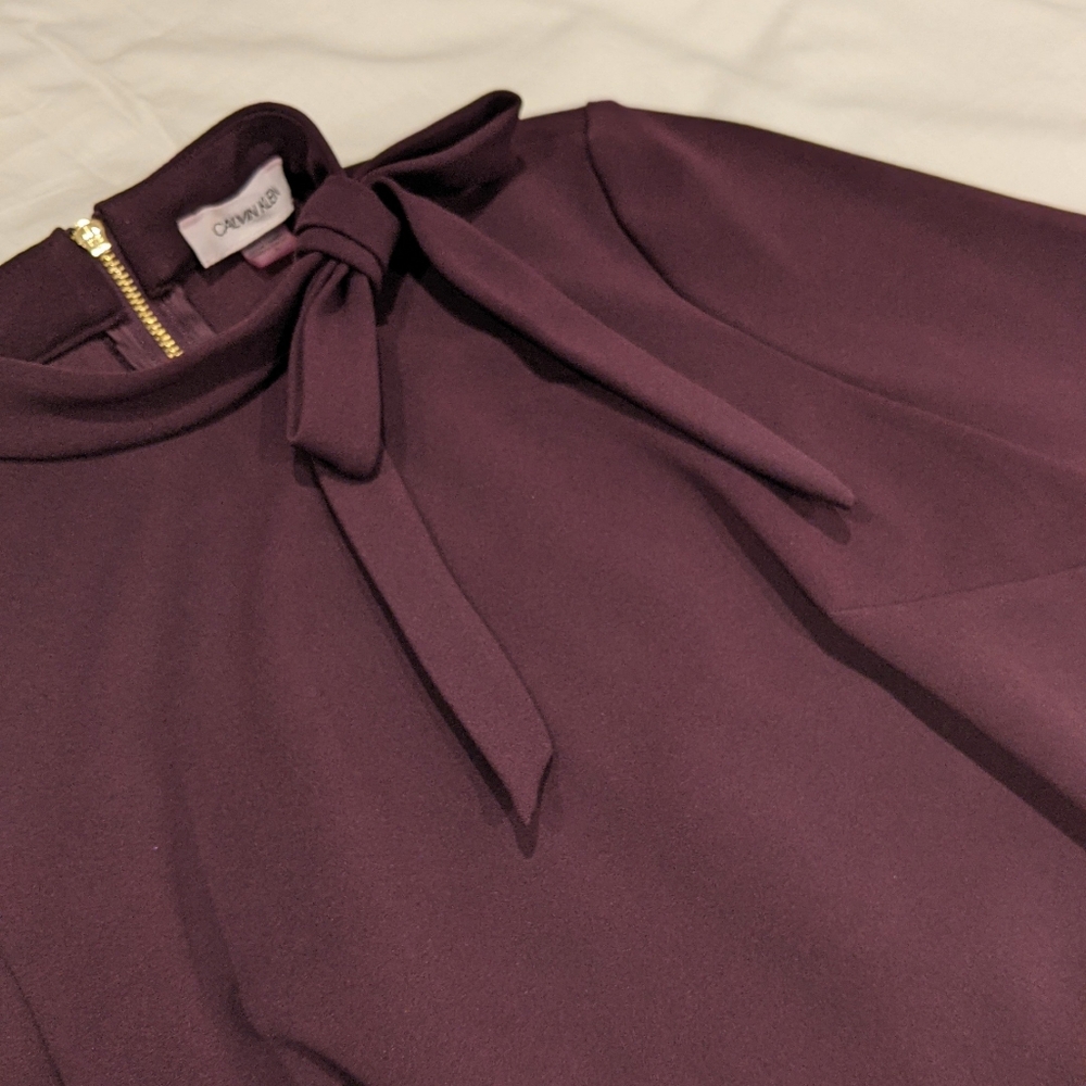 Calvin Klein Plum Sheath Dress, Size 4 - Picture 4 of 4